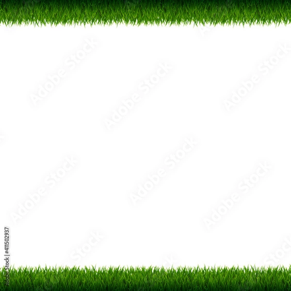 Fototapeta Grass Frame Isolated, Vector Illustration