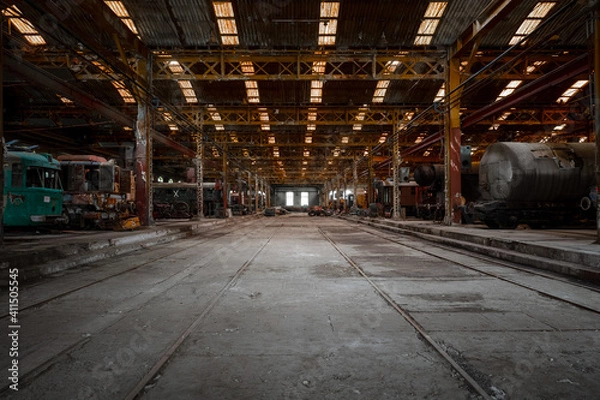 Fototapeta old abandoned train station