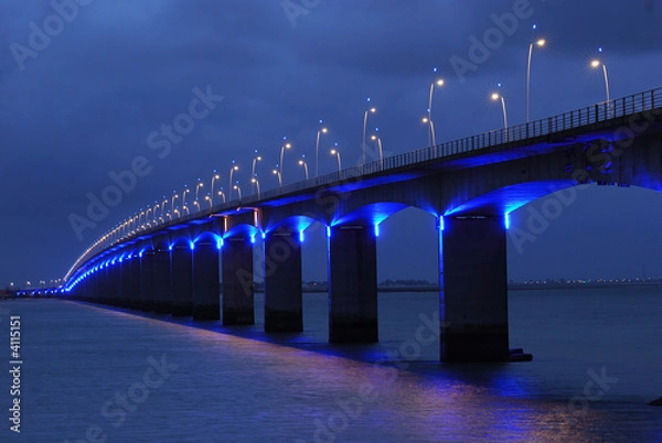 Obraz Viaduct under blue lights