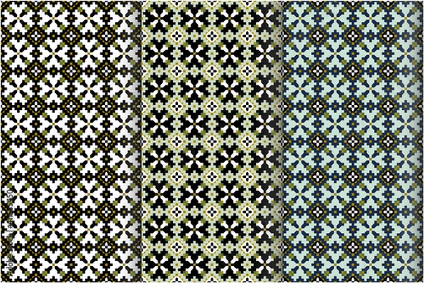 Obraz Vector graphic seamless pattern in three different color combination