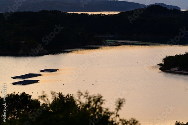 Obraz 夕焼け空の筏