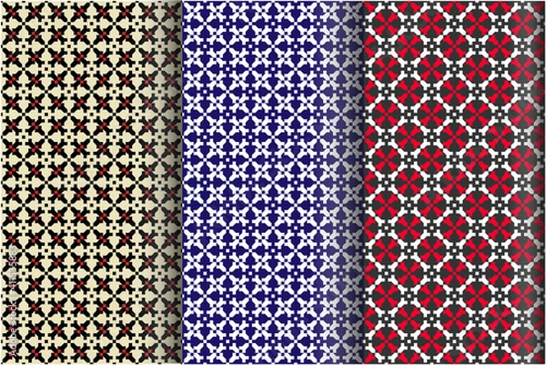 Obraz Seamless vector pattern for background and wallpaper. Three different colors. East style