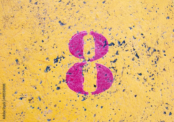 Fototapeta number 8 on a colored concrete floor