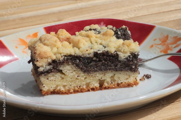 Obraz Mohnstreuselkuchen