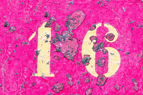 Fototapeta number 16 on a colored concrete floor