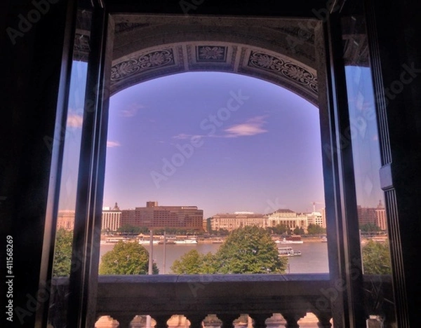 Obraz city skyline at sunset
