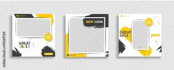 Fototapeta Modern Social Media banner template can be edited. Anyone can use this design easily. Promotional web banners for social media. Elegant sale and discount promo - Vector. 