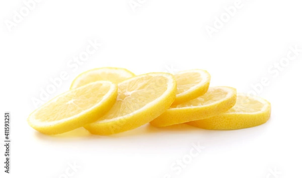 Fototapeta Slices of chopped lemon.