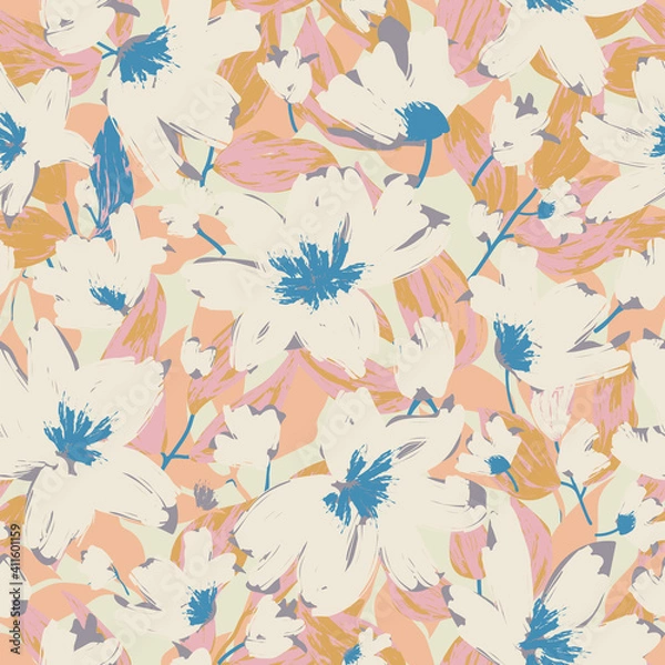 Fototapeta seamless background with flowers