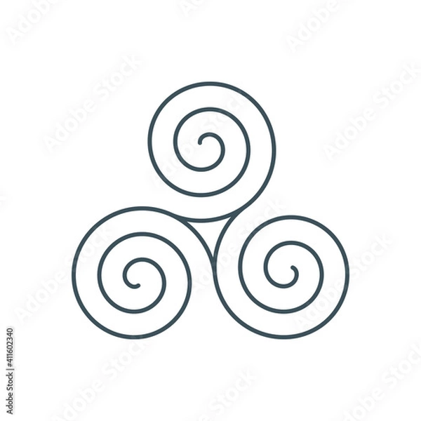 Fototapeta thin line triskelion symbol icon
