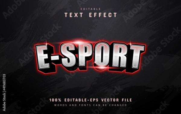 Fototapeta Modern esport text effect with red light