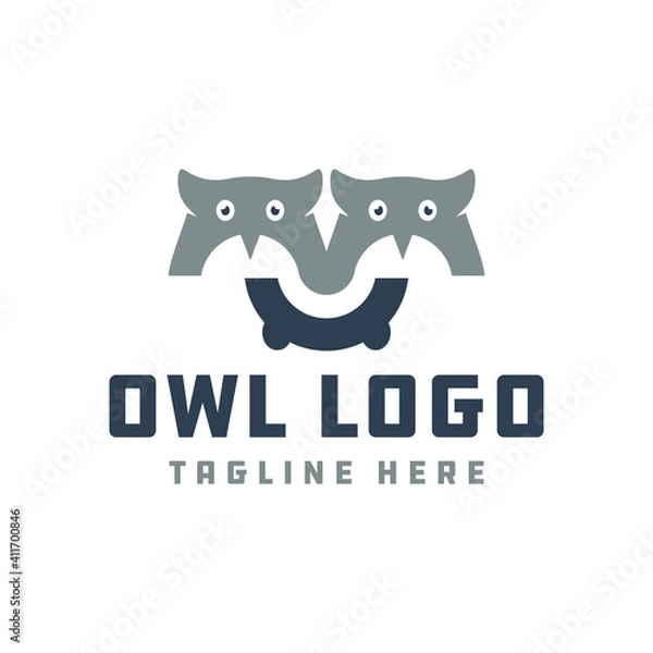 Fototapeta modern owl head logo