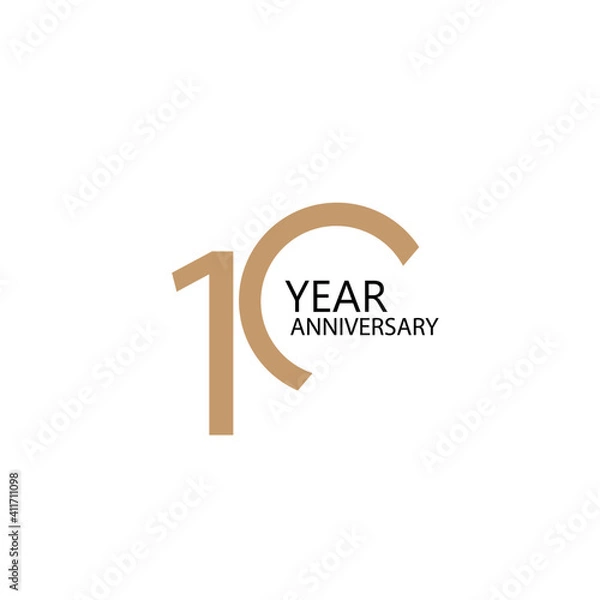 Obraz 10 year anniversary celebration vector template design illustration