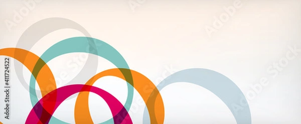 Fototapeta Ring geometric shapes, o letter repetition wallpaper. Abstract background for business or technology presentations, internet posters or web brochure covers