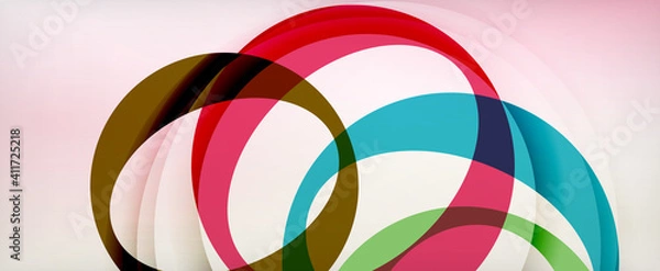 Fototapeta Ring geometric shapes, o letter repetition wallpaper. Abstract background for business or technology presentations, internet posters or web brochure covers