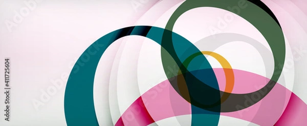 Fototapeta Ring geometric shapes, o letter repetition wallpaper. Abstract background for business or technology presentations, internet posters or web brochure covers