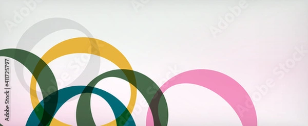 Fototapeta Ring geometric shapes, o letter repetition wallpaper. Abstract background for business or technology presentations, internet posters or web brochure covers