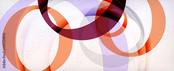 Fototapeta Ring geometric shapes, o letter repetition wallpaper. Abstract background for business or technology presentations, internet posters or web brochure covers