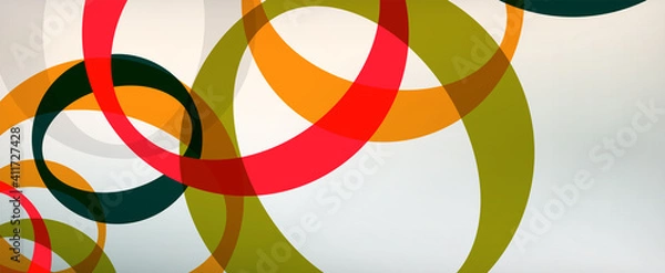 Fototapeta Ring geometric shapes, o letter repetition wallpaper. Abstract background for business or technology presentations, internet posters or web brochure covers