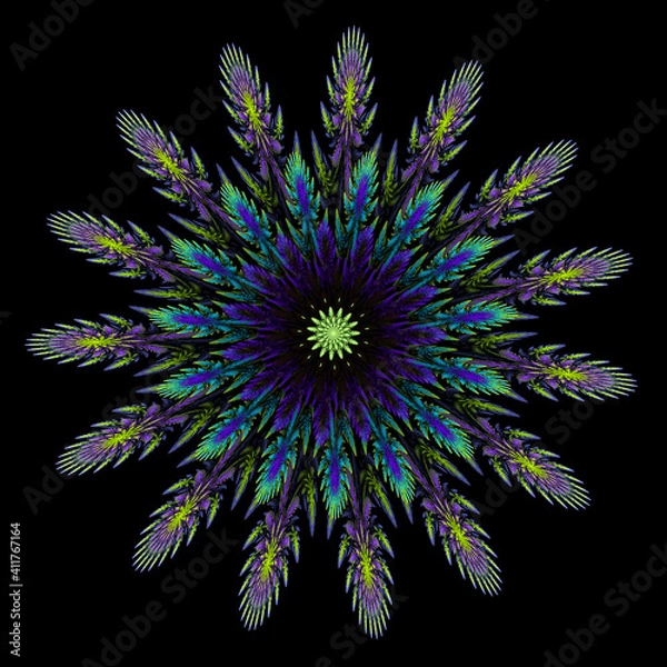 Fototapeta 3d effect - abstract star shape pattern