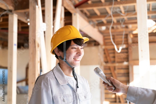 Fototapeta インタビュー　建築現場で働く人