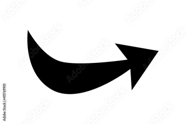 Fototapeta A flat black arrow icon. Direction sign, navigation button. Good for projects.	