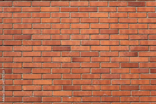 Fototapeta Brick wall background. Red brick overlay pattern