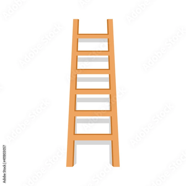 Fototapeta Vector icon of ladder with steps. Isolated illustration of stairs on white background