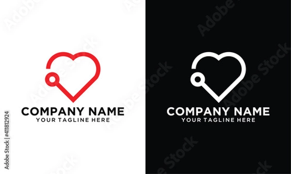 Obraz Letter tech love symbol logo icon design template elements