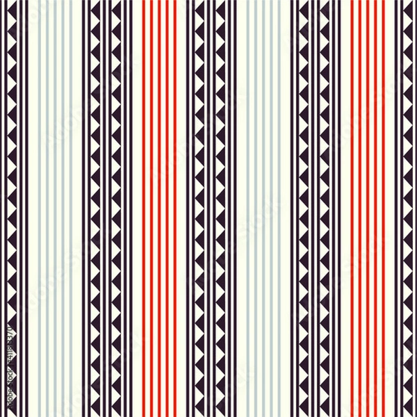Fototapeta Seamless striped pattern in retro colors. Vertical striped pattern. Vector illustration