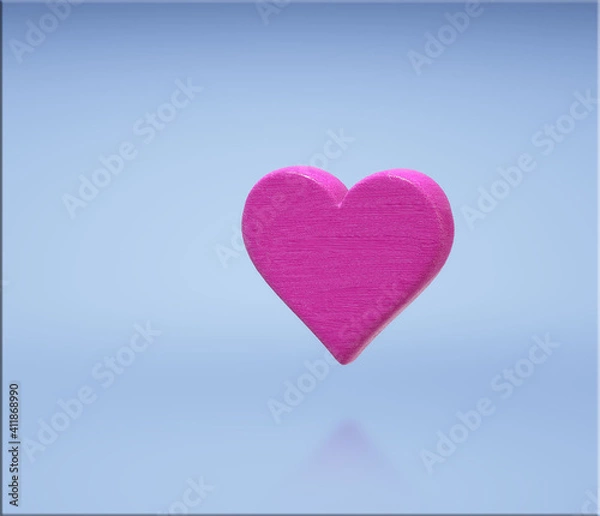 Obraz Pink heart 3D floating paint brush texture