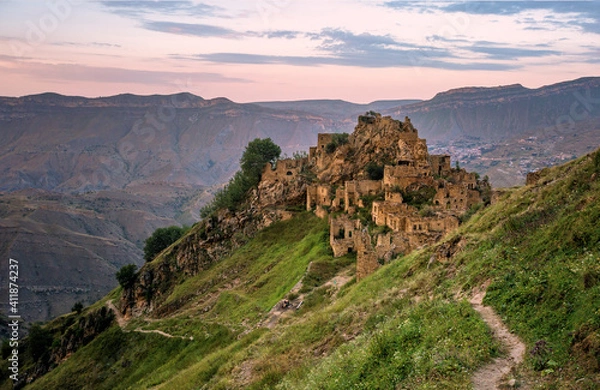 Fototapeta Journey through the auls of the ghosts of Dagestan