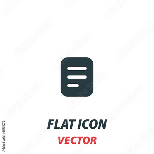 Obraz form document icon in a flat style. Vector illustration pictogram on white background. Isolated symbol suitable for mobile concept, web apps, infographics, interface and apps design