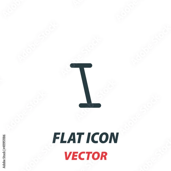 Fototapeta format italic text typography icon in a flat style. Vector illustration pictogram on white background. Isolated symbol suitable for mobile concept, web apps, infographics, interface and apps design