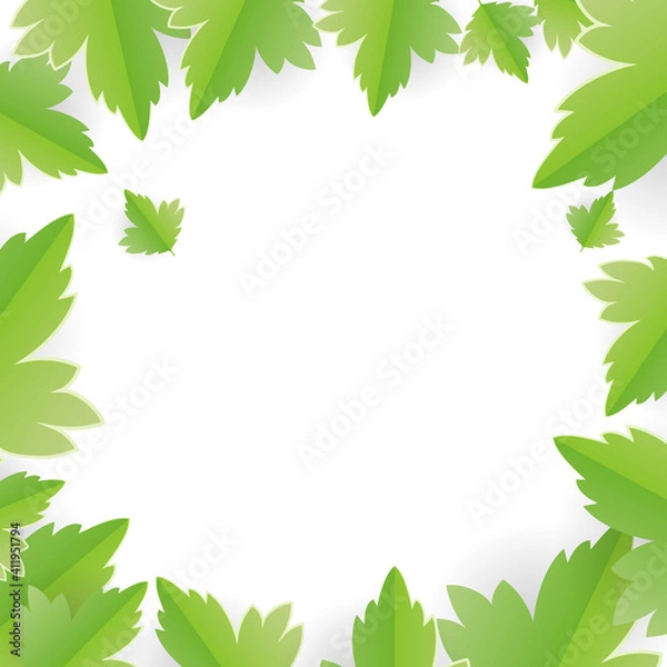 Obraz green leaves frame