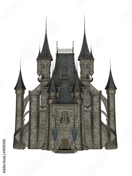 Obraz Castle in 3d over a white background.