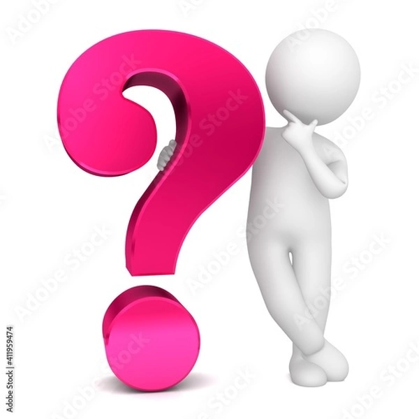 Obraz Pink interrogation point question mark 3d