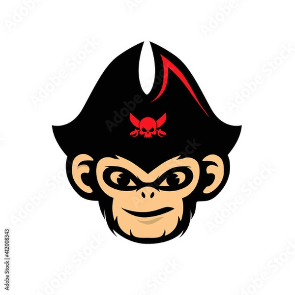 Obraz pirate captain monkey illustration 