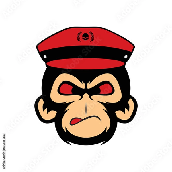 Obraz captain chimps monkey face logo mascot head