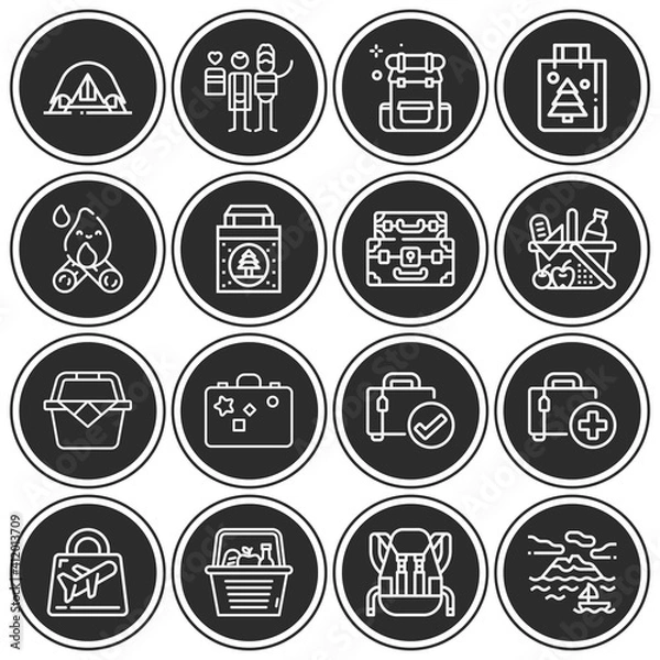 Fototapeta 16 pack of field day  lineal web icons set