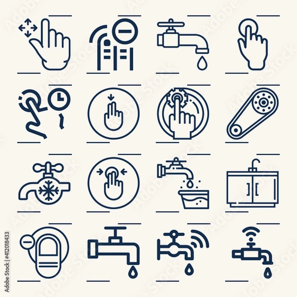 Fototapeta Simple set of knock related lineal icons.