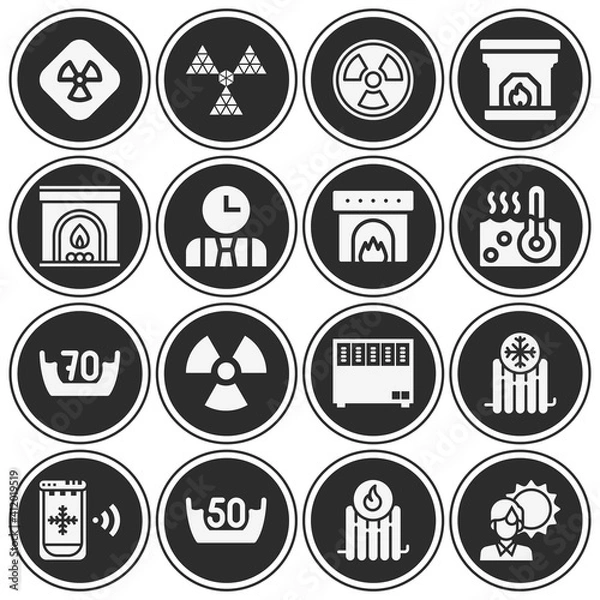 Fototapeta 16 pack of warmth  filled web icons set