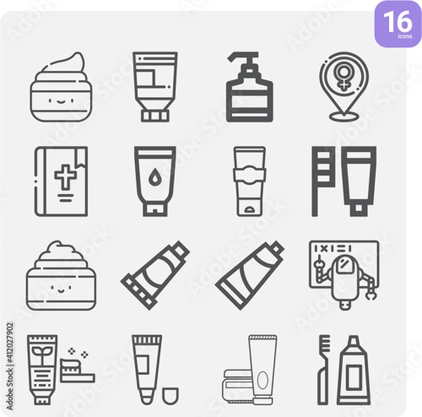 Fototapeta Simple set of doctrine related lineal icons.