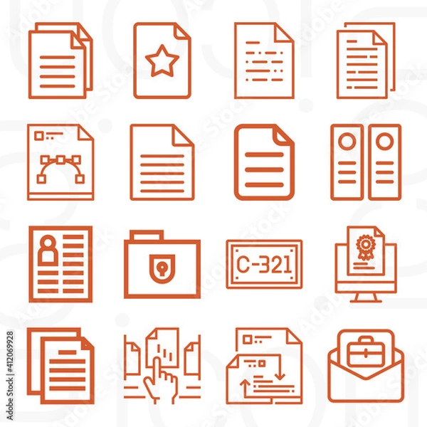 Obraz 16 pack of charter  lineal web icons set
