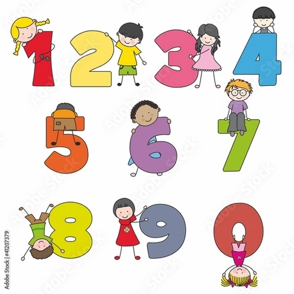 Obraz Numeros divertidos con niños