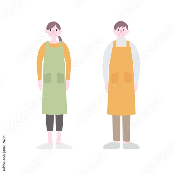 Fototapeta エプロンを着た人イラスト素材