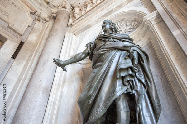 Fototapeta Statue of Philip IV of Spain (1692), after a model by Bernini. Portico of Basilica di Santa Maria Maggiore in Rome.