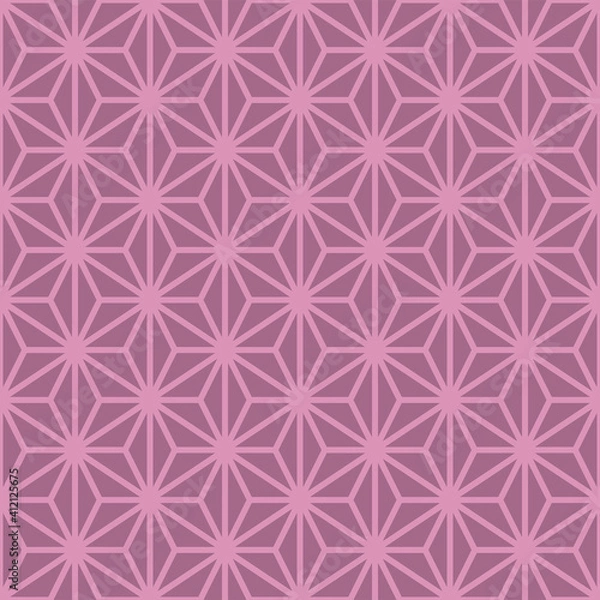 Fototapeta Japanese Geometric Star Vector Seamless Pattern