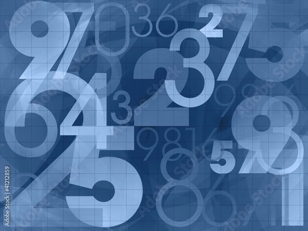 Obraz numbers dark blue background
