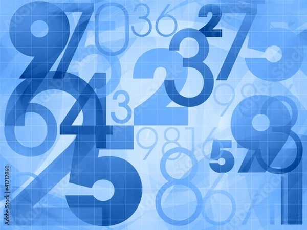 Obraz random numbers modern blue background